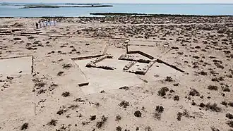 Une partie de la grande ville de pêche et de commerce de perles des VIe et VIIe siècles située sur l'île de Siniyah.