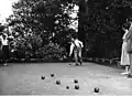 Konrad Adenauer jouant à la pétanque à Cadenabbia en 1958