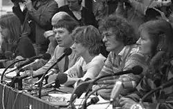 Conférence de presse des Verts à l'issue des élections fédérales allemandes de 1983