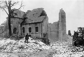 L'église détruite.