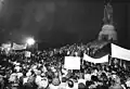 Manifestation en janvier 1990, dans le contexte de la réunification allemande.