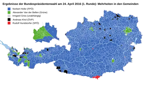 Candidat arrivé en tête par commune