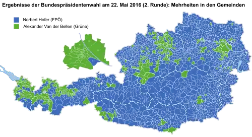 Candidat arrivé en tête par commune