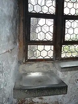 château de Meersburg&nbsp;(de), pierre d'évier, évacuation en façade, XVIIIe&nbsp;siècle (?).