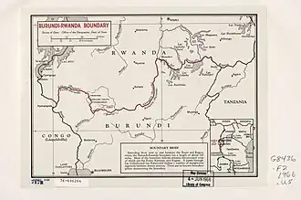 Frontière entre le Burundi et le Rwanda (en 1966).