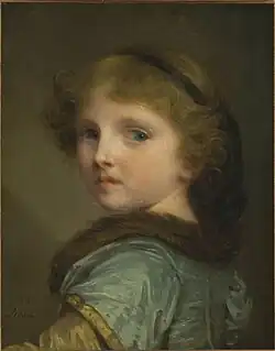 Buste de jeune fille,avant 1840huile sur toile.