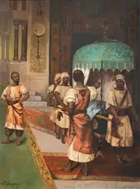 Procession dans le palais ottoman, huile sur toile.