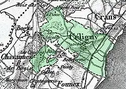 Frontières de Céligny au XIXe siècle