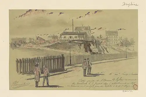 L'avenue en 1891, du côté gauche en venant du Trocadéro (dessin de Jules-Adolphe Chauvet).