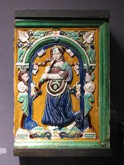 Vers 1600. Carreaux de poêle. Suisse. Musée d'anthropologie de Vancouver