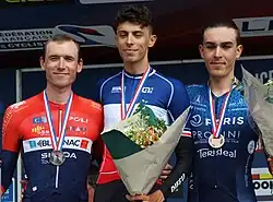 Podium de la course contre-la-montre Élites amateurs.