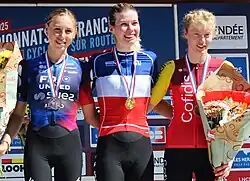 Podium de la course en ligne Élites professionnelles.