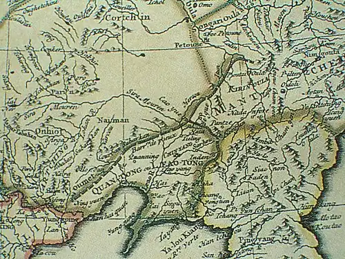Carte francophone ancienne du nord-est de la Chine.