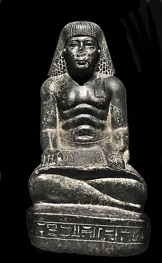 Statue en granit de Sobek-Hotep, chef du trésor, représenté en scribe(Neues Museum, Berlin).