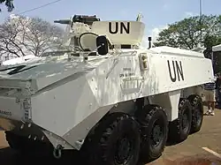 Piranha III de l'infanterie de marine brésilienne aux couleurs de l'ONU (2009)