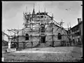 Temple de Cossonay en restauration, photographie par Eugène Würgler. 1911 (Archives cantonales vaudoises).