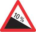 Symbole de danger de forte descente