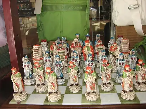 Représentation des personnages de la partie d'échecs vivante de Marostica.