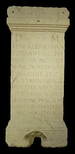 Épitaphe des vétérans. CIL XIII, 01844.