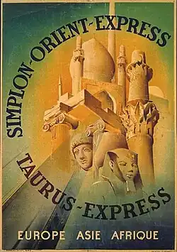 Affiche pour les lignes CIWL Orient-Express et Taurus Express.