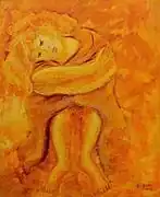 La Petite Marchande d'allumettes, Huile sur bois