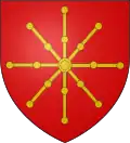 De gueules aux rais d'escarboucle d'or pommetés (Armes primitives de Navarre).
