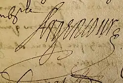 signature de Pierre de Conty d'Argencour