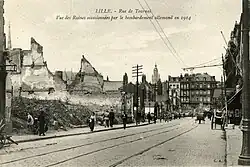 Destructions rue de Tournai 1914