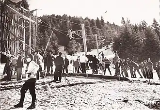 Le téléski de la Labière en 1964.