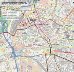 Électrification de deux lignes à voie normale en 1895.