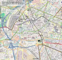 Première phase d'extensions entre 1899 et 1907.
