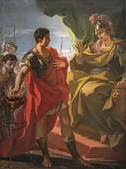 Mucius Scaevola devant Porsenna par Giovanni Antonio Pellegrini