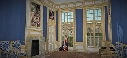 Restitution du Cabinet entre les deux chambres, de Mme Louvois, premier étage de l'Hôtel Louvois, 1690