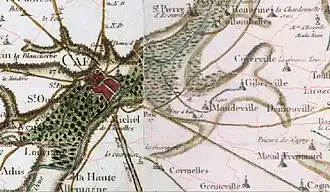 Sur, la carte de Cassini (milieu XVIIIe&nbsp;siècle), le château de la Guérinière se trouve encore à Cormelles.