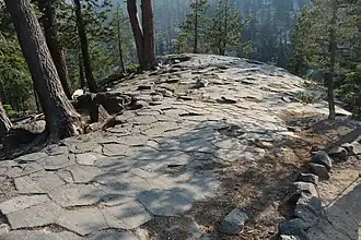 Sommet des colonnes de basalte