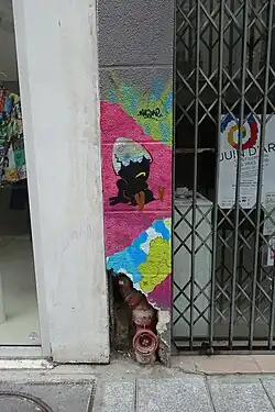 Graffiti de Calimero à Saint-Germain-des-Prés