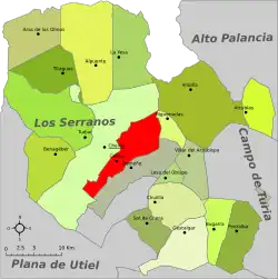 dans la comarque de Los Serranos.