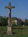 Calvaire de la Rue Verte, croix en grès des Vosges.