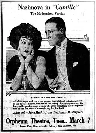 Description de l'image Camille-newspapaerad1922.jpg.