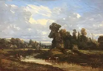 Lavandières et vaches près d'une rivière (1840), collection privée, Suisse.