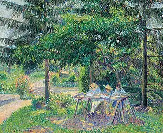 Enfants attablés dans le jardin à Eragny , 1892Collection privée, Vente 2010