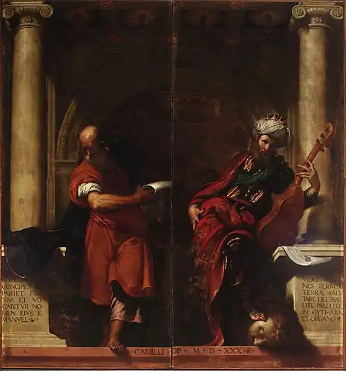 Le prophète Isaïe et le roi David, toile (Palazzo Farnese, Piacenza).