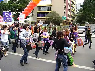 Cortège de la Dyke March de São Paulo en 2009.