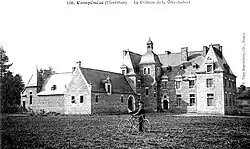 Le château de la Ville-Aubert au début du XXe&nbsp;siècle (carte postale).