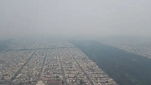 Parc du Golden Gate vu par drone lors de l'incendie de Camp.