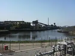 Extrémité du canal à Dampremy (Charleroi).