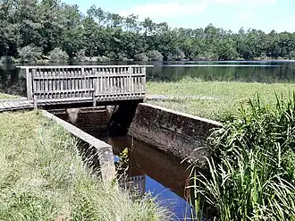 Canal de Ceyrolles, exutoire de l'étang de Bourg-le-Vieux à Bias.