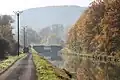 Canal de la Marne au Rhin à Tronville.La voie verte longeant le canal.
