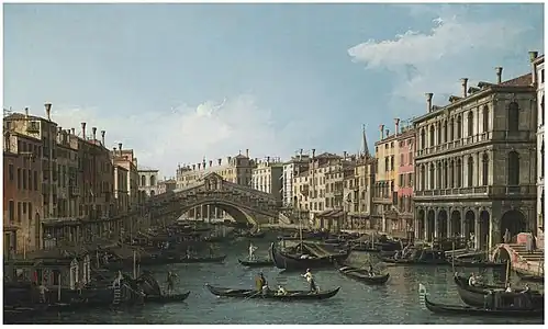 Le Grand Canal vers le Nord-estdu palazzo Dolfin-Manin au Pont du Rialto, 1738-1739Collection privée