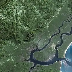 Image satellite de la région de Cananéia.